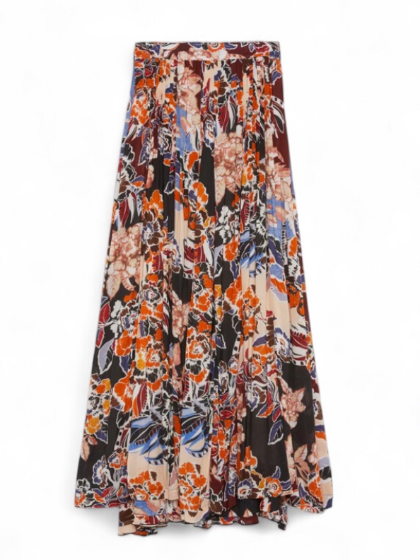 Just Cavalli Floral Print Pleated Maxi Skirt